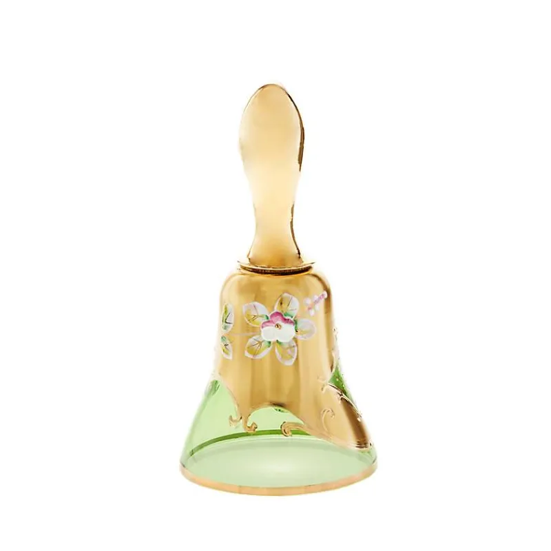 Tischglocken^Art Glass Glocke Green Queen 16 cm, Grün/Gold, aus Glas