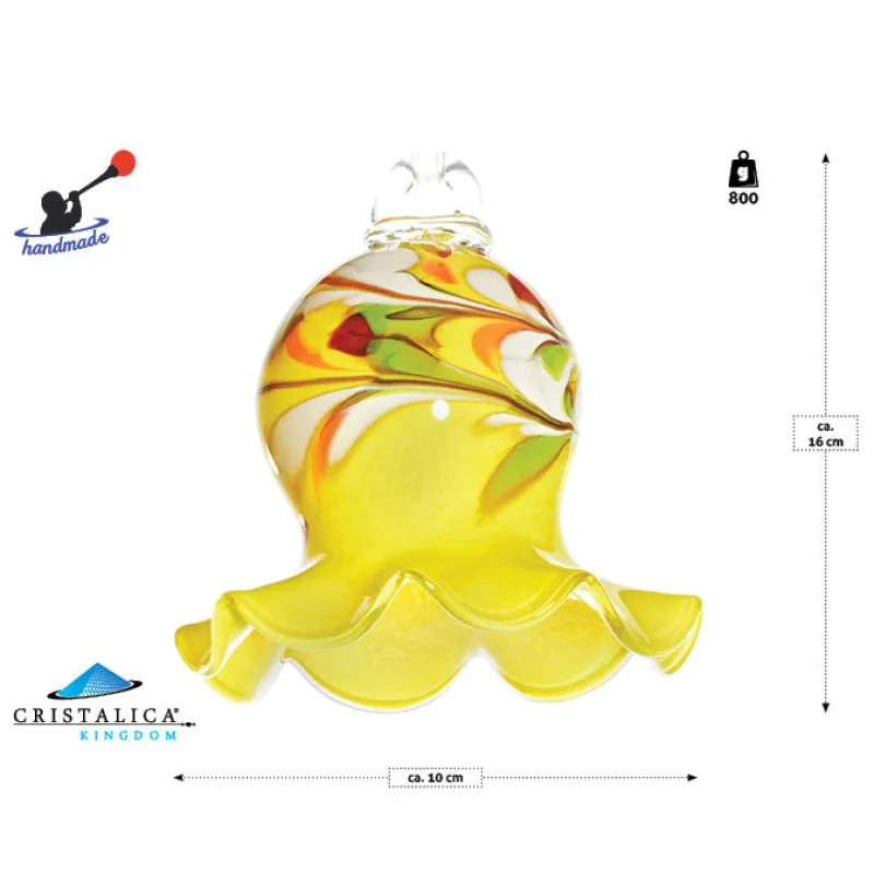 Blüten^Art Glass Glockenblume Gartenflair 16cm mit Stab