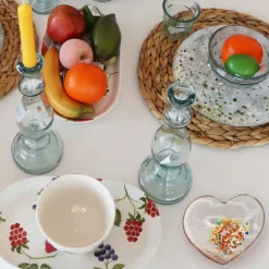 Valentienstag|Schalen & Schüsseln^Cristalica Herzschale Glasschale Bunt Konfeti/Transparent