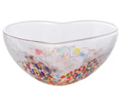 Valentienstag|Schalen & Schüsseln^Cristalica Herzschale Glasschale Bunt Konfeti/Transparent