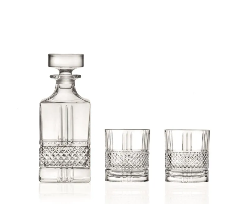 Männer|Geburtstag^Cristalica Karaffe mit 2 Whiskygläsern Brillante 3-tlg.