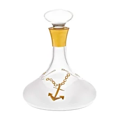 Karaffe & Dekanter^Art Glass Karaffe mit Verschluss gold/Anker, 1200ml, aus Glas