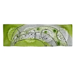 Kerzenhalter^Cristalica Kingdom Kerzenhalter Bogen Adventskranz 4er Kerzenteller grün Fusing Glas 42cm Handmade