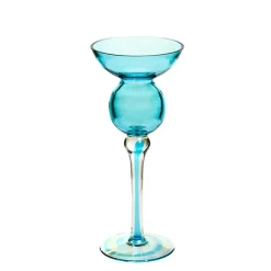 Kerzenhalter^Art Glass Kerzenhalter Jozefina blau "Art Queen" (30cm)
