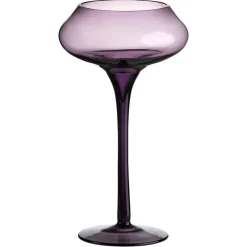 Kerzenhalter^Amara Design Kerzenhalter Kerzenständer Teelichthalter Sunstar Violett Glas 25 cm