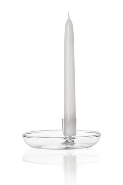 Kerzenhalter^Cristalica Kerzenhalter Kerzenständer mit Schale Design Mist-o oval 11cm Kristallglas Transparent