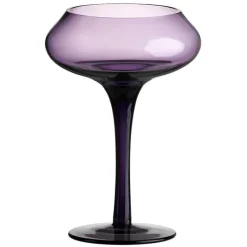 Kerzenhalter^Amara Design Kerzenhalter Kerzenständer Teelichthalter Sunstar Violett Glas 20 cm