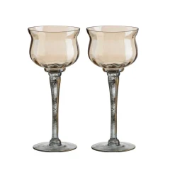 Weihnachten|Weihnachten^Cristalica Kerzenhalter Windlicht Golden Dust 2er Set 30cm