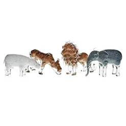 Tiere & Figuren^German Crystal Königstiger 9cm, Gold/Schwarz, aus Glas