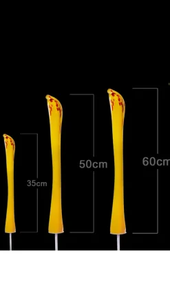 Kugeln & Zapfen|Skulpturen^Art Glass Kobra Gelb/Rot/Orange mit Gewindestab
