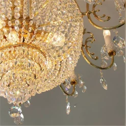 Leuchter & Lampen^Beleuchtung Kronleuchter Andrea Erleuchtung, Gold/Transparent, aus Glas