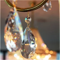 Leuchter & Lampen^Beleuchtung Kronleuchter Andrea Erleuchtung, Gold/Transparent, aus Glas