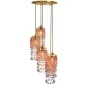 Leuchter & Lampen^Beleuchtung Kronleuchter Lisa Erleuchtung, Rosa/Transparent/Gold, aus Glas
