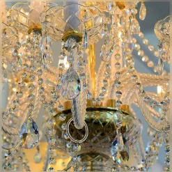 Leuchter & Lampen^Beleuchtung Kronleuchter Maria Theresa Erleuchtung, Gold/Transparent, aus Glas