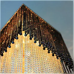 Leuchter & Lampen^Beleuchtung Kronleuchter Melanie Erleuchtung, Schwarz/Transparent, aus Glas