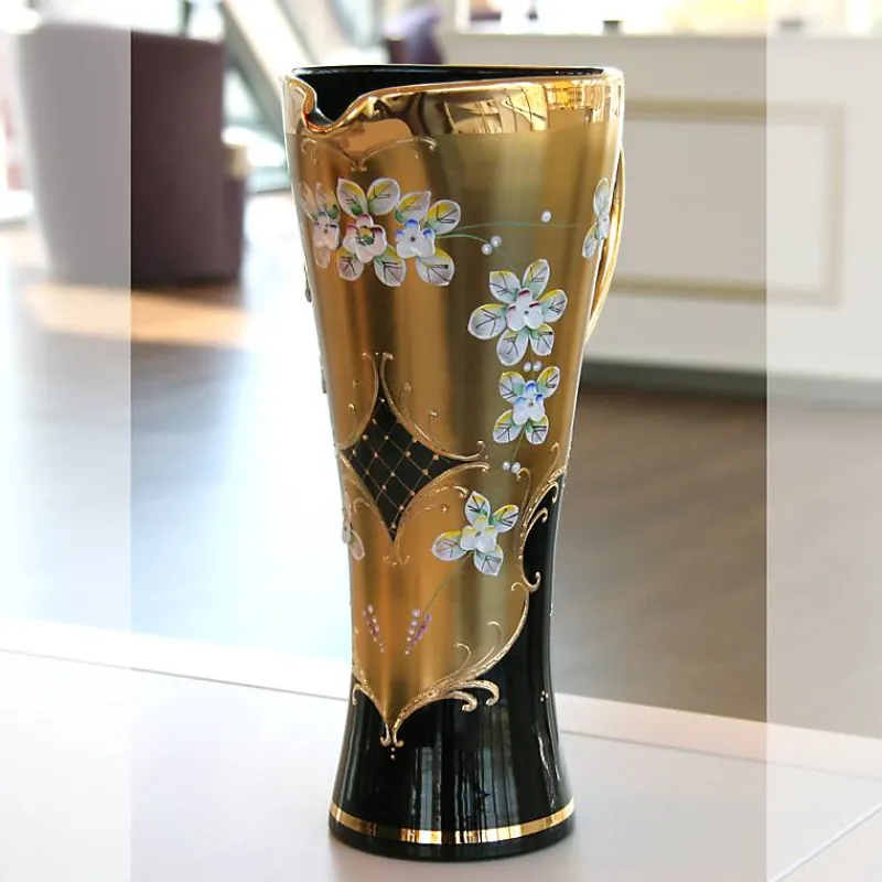 Kanne & Krug^Art Glass Krug Black Queen 1500 ml, Gold/Braun, aus Glas