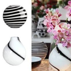 Vasen^Amara Design Kugelvase Black & White 26cm
