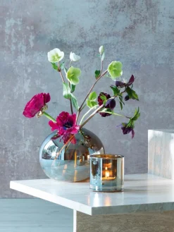 Vasen^Cristalica Kugelvase Epoque 13,5cm Amber