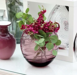 Vasen^Art Glass Kugelvase Jozefina lila "Art Queen" (23cm)