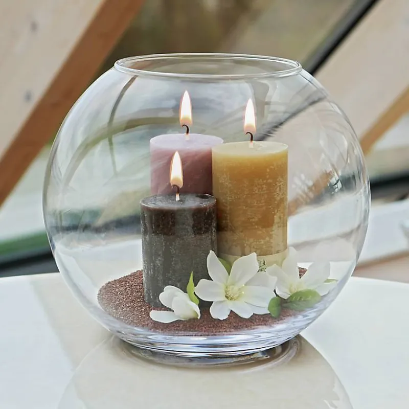 Xxl|Vasen^Cristalica Kingdom Kugelvase Kula Famous 25cm rund Windlicht Schale Deko Gefäß Klarglas Geschenk