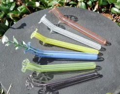 Vasen|Ostern^Glass Materials Liegeväschen mit Farbstreifen Glas 10cm