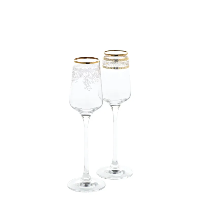 Likör & Wodkagläser|Gläserset^Cristalica Likörglas Charisma Flora & Golden Flower 4er-Set