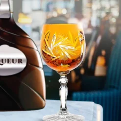 Gläserset^Cristalica Likörglas gelb Schleuderstern 6er Set (60ml)