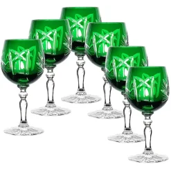 Gläserset^Cristalica Likörglas grün Schleuderstern 6er Set (60ml)