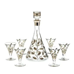 Gläser Mit Karaffe^Art Glass Likörset Lorbeer Edelrausch 7tlg.
