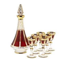 Gläser Mit Karaffe^Art Glass Likörset Red Queen 7-tlg