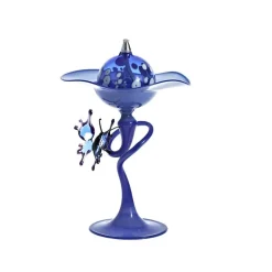 Kerzenhalter^Art Glass Öllampe mit Glasschmetterling "Bloom" (15cm)