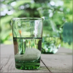 Saft- & Wassergläser^Art Glass Longdrinkglas Thüringer Waldglas grün 250ml Trinkbecher Wasser Saftglas Handmade