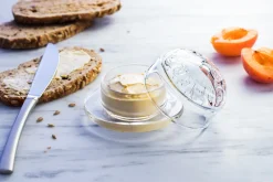 Butterdosen|Honig & Marmelade^Cristalica Marmeladendose Versailles 9,5cm Döschen für Butter Aufstrich transparent Vintage