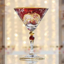 Farbige Gläser|Cocktailgläser^Cristalica Kingdom Martiniglas Golden Grape 130ml