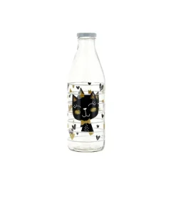 Kinder|Halloween^Glaswaren sonstige Milchflasche Glasflasche mit Deckel Golden Pets 1000 ml
