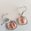 Ohrringe|Fusing Glasschmuck^Cristalica Art Glass Ohrringe mit Glasstein Rosa Orange Fusing