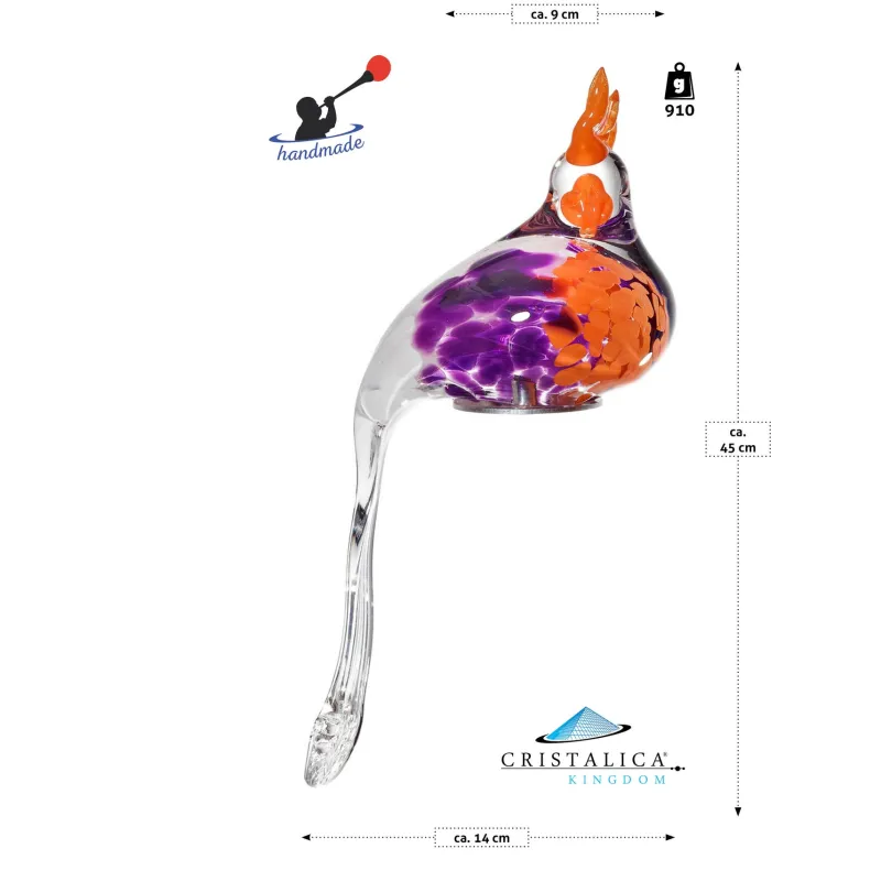 Tiere & Figuren^Art Glass Papagei Lori Gartenflair Bunt 30 cm mit Stab