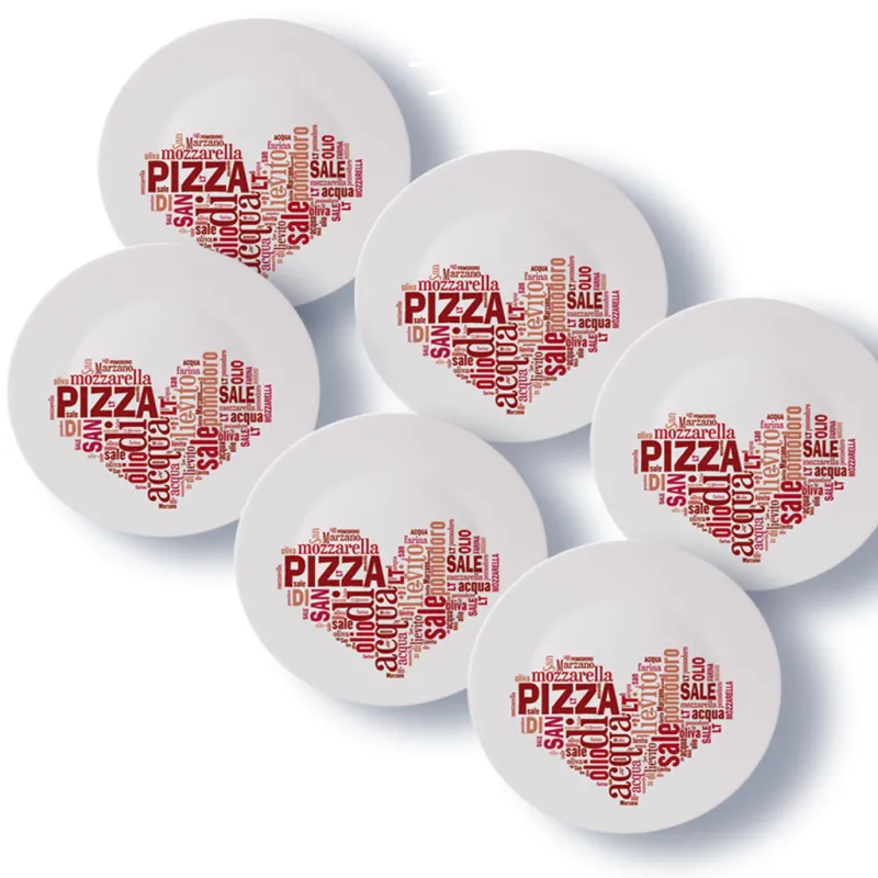 Teller & Platten^Glaswaren sonstige Pizzateller 33cm Rot 6er Set