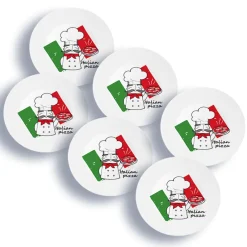 Teller & Platten^Glaswaren sonstige Pizzateller 33cm Rot/grün 6er Set