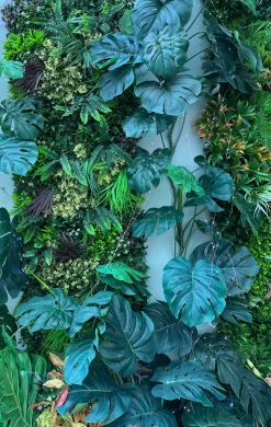 Kunstblumen^Cristalica Premium-Grüne Wand Kunstpflanzen, ca. 50x50cm