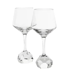 Weingläser^Fan Unikate Rotweinglas Basic Diamonds 390m, Transparent, aus Bleikristall