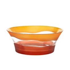 Halloween|Schalen^German Crystal Schale Elements Ø21cm, Orange/Rot, aus Bleikristall