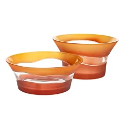 Halloween|Schalen^German Crystal Schale Elements Ø21cm, Orange/Rot, aus Bleikristall