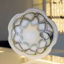 Schalen^Art Glass Schale mit Fadendekor 