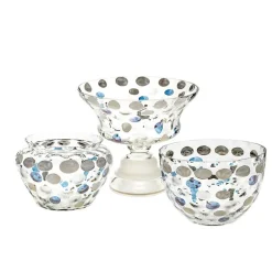 Schalen^Art Glass Schale mit Fuß, bunt, Funny Points 26 cm, aus Glas