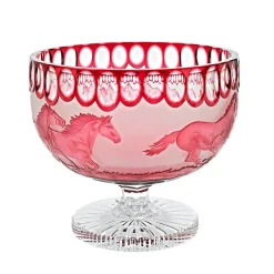 Schalen^Art Glass Schale mit Fuß handgeschliffen rot "King" (29cm)