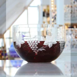 Schalen^Art Glass Schale Red Queen 19 cm, Weinrot, aus Glas