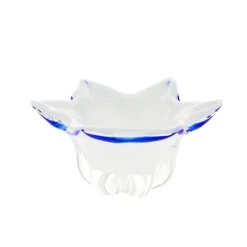 Schalen^Art Glass Schale White Queen 20,5 cm, Weiß/Blau, aus Glas