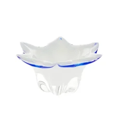 Schalen^Art Glass Schale White Queen 20,5 cm, Weiß/Blau, aus Glas