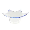 Schalen^Art Glass Schale White Queen 28 cm, Weiß/Blau, aus Glas